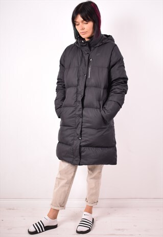 NIKE WOMENS VINTAGE PADDED COAT LARGE BLACK 90S