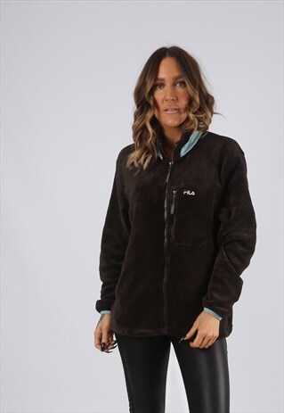 FLEECE JACKET ZIP UP FILA VINTAGE UK 14 (BJ4W)