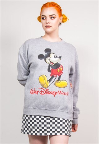 VINTAGE 90'S DISNEY MICKEY MOUSE GREY SWEATER