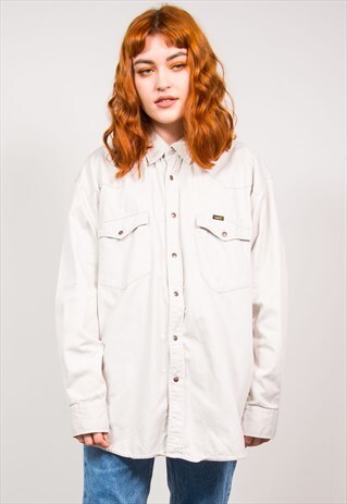 LEE VINTAGE 90'S WHITE OVERSIZED DENIM SHIRT