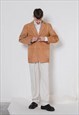 VINTAGE Y2K MINIMAL BUTTON UP BROWN LEATHER UNISEX JACKET M