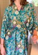 SILKY PRINT KIMONO ROBE DRESSING GOWN LOUNGEWEAR