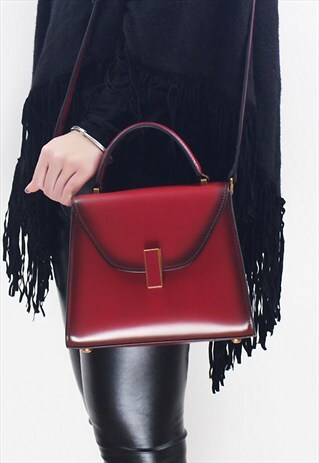 PATTERN LEATHER SHOULDERBAG TOTE BAG OFFICE BAG 2017 RED