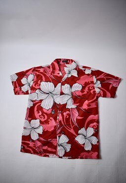 Vintage 90s Pink and Red Hawaiian Shirt 