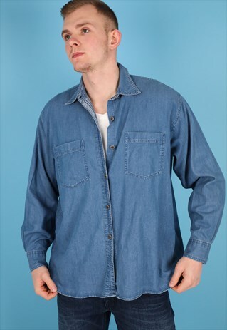 VINTAGE TIMBERLAND SHIRT IN BLUE NS235