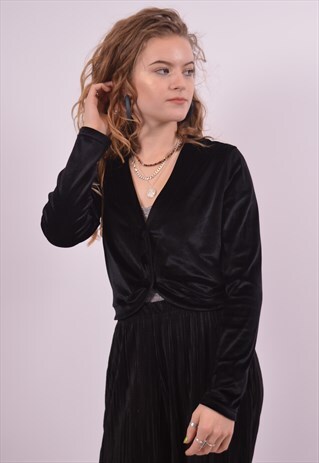 VINTAGE GIANFRANCO FERRE CROP VELVET BOLERO BLACK