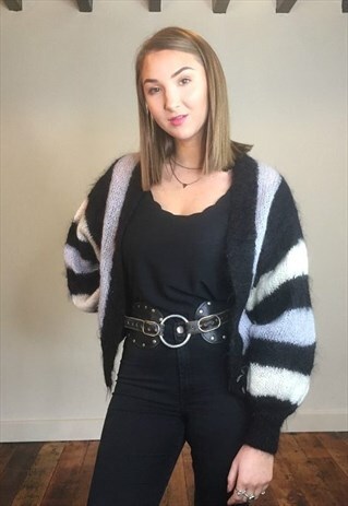 80S VINTAGE SOFT KNIT CROP CARDIGAN