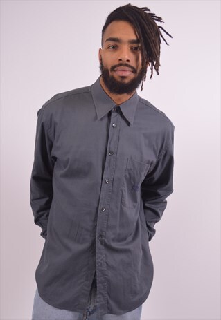 GIANFRANCO FERRE MENS VINTAGE SHIRT LARGE GREY 90S