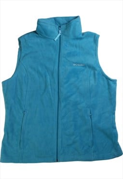 Columbia  Vest Sleeveless Spellout Fleece Jumper XLarge Blue