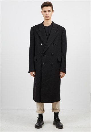 VINTAGE BLACK BUGATTI PEA COAT