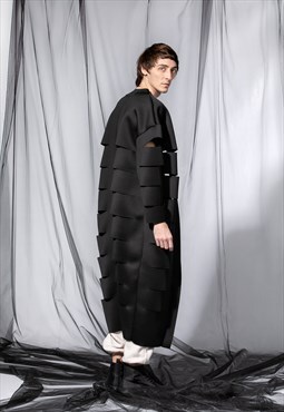Neoprene Avant Garde Jacket For Men, Futuristic Unisex Coat