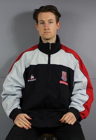 VINTAGE LE COQ SPORTIF WINDBREAKER JACKET IN BLACK WITH ZIP