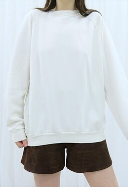 90s Vintage White Sweater Jumper