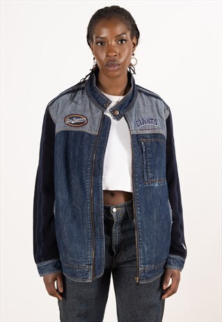 VINTAGE MLB DENIM JACKET WOMEN'S DARK BLUE