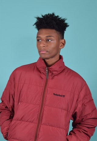VINTAGE TIMBERLAND RED PUFFA STYLE JACKET