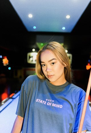 OVERSIZED T-SHIRT IN GREY WITH PINK PRINT