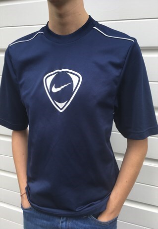 MENS VINTAGE TEAM NIKE TOP BLUE SHORT SLEEVE JERSEY TSHIRT