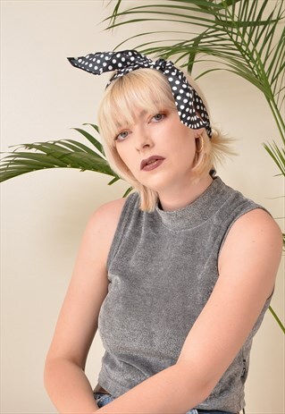 VINTAGE POLKA DOT MINI SCARF HAIRPIECE NECK TIE