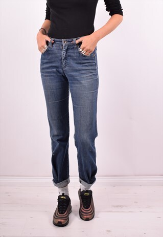 ARMANI WOMENS VINTAGE JEANS W28 L30 BLUE 90'S