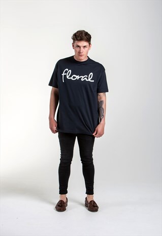 54 FLORAL SPRAY FLORAL GRAPHIC LOGO T-SHIRT - NAVY BLUE