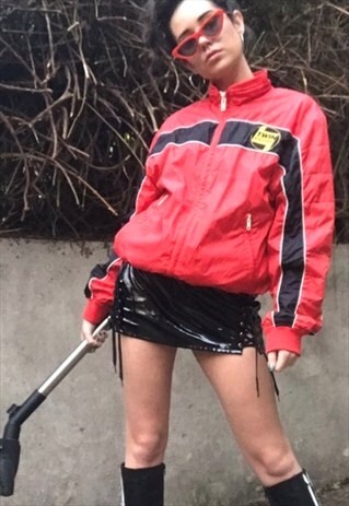 VINTAGE Y2K RED MOTORCYCLE BIKER JACKET