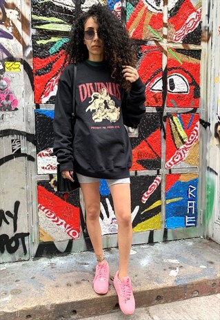 "PROTECT ME FROM EVIL" SWEAT SHIRT/NAVY