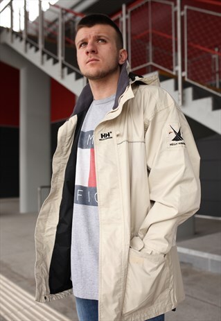 VINTAGE HELLY HANSEN BEIGE WINDBREAKER JACKET