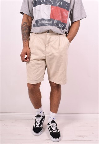 CALVIN KLEIN MENS VINTAGE SHORTS W33 BEIGE 90S