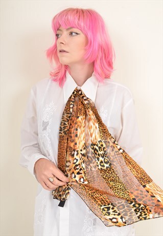VINTAGE ANIMAL PRINT SCARF / FACE COVERING / HEADBAND