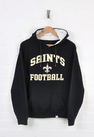 VINTAGE SAINTS FOOTBALL HOODIE BLACK LADIES MEDIUM