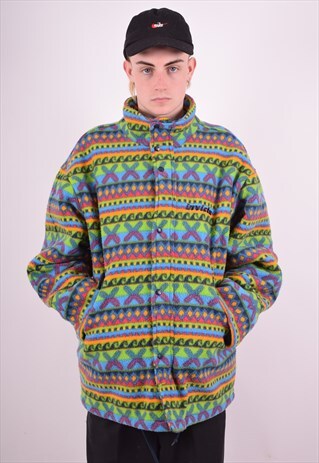 MENS VINTAGE FLEECE JACKET XL MULTI 90'S