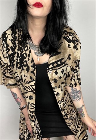 GRUNGE STYLE ABSTRACT PRINT BLOUSE SIZE 12