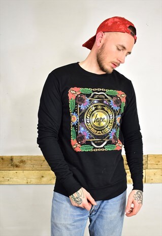 HYPE BLACK BIG PRINT SWEATER