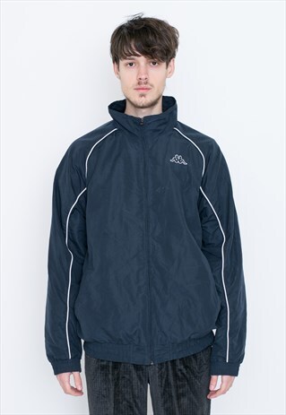 VINTAGE DARK BLUE KAPPA LOGO LIGHTWEIGHT RETRO JACKET