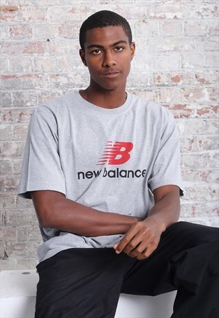 VINTAGE NEW BALANCE BIG LOGO SPELLOUT T-SHIRT GREY