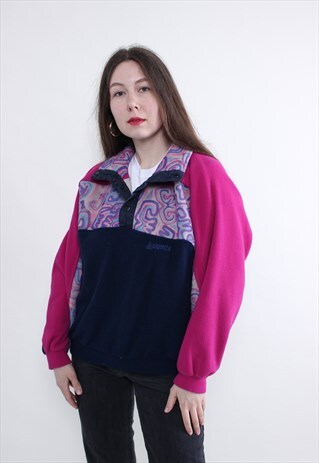 VINTAGE FUNKY FLEECE SWEATSHIRT, ABSTRACT WINTER JUMPER
