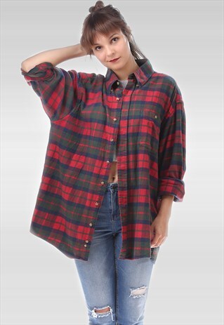 VINTAGE THICK PLAID FLANNEL SHIRT