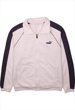 Vintage 90's Puma Sweatshirt Lightweight Full Zip Up White