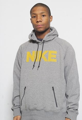 VINTAGE NIKE LOGO HOODIE GREY