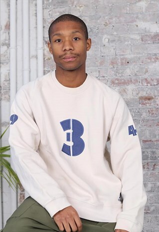 VINTAGE ADIDAS BIG LOGO NUMBERS SWEATSHIRT CREAM