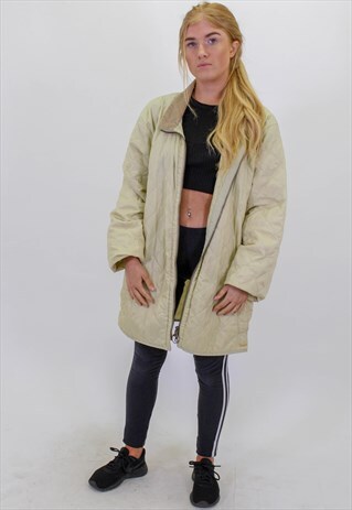 VINTAGE BARBOUR QUILTED JACKET IN CREAM XL