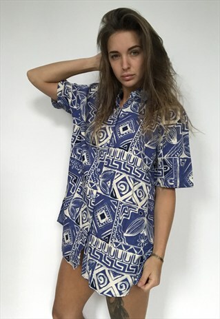 PATTERNED OVERSIZED RETRO VINTAGE UNISEX FESTIVAL SHIRT