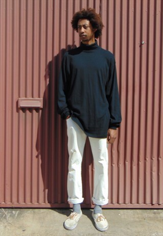 90S MINIMALIST SPORTSWEAR BLACK TURTLE NECK XL LONG