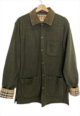 Vintage Burberry green wool unisex jacket. Size L