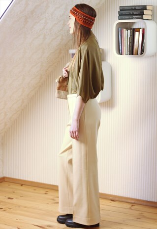 LIGHT YELLOW WIDE FLARE TROUSERS