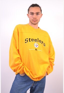 Vintage NFL Steelers Sweatshirt Jumper Yellow