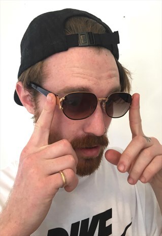 VINTAGE 80S GHETTO GANGSTER GOLD SUNGLASSES