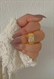 ATELIER. Gold Chunky Crystal CZ Dome Statement Ring
