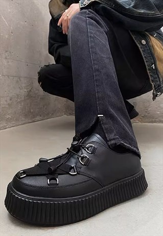 Platform creepers punk boots Gothic shoes chunky brogues