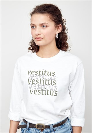 VESTITUS LONG-SLEEVE BRANDED T-SHIRT WHITE